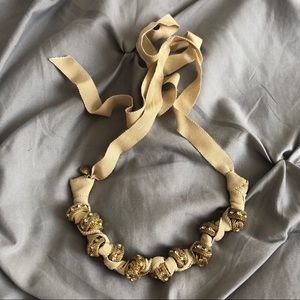 Gold necklace with rhinestones